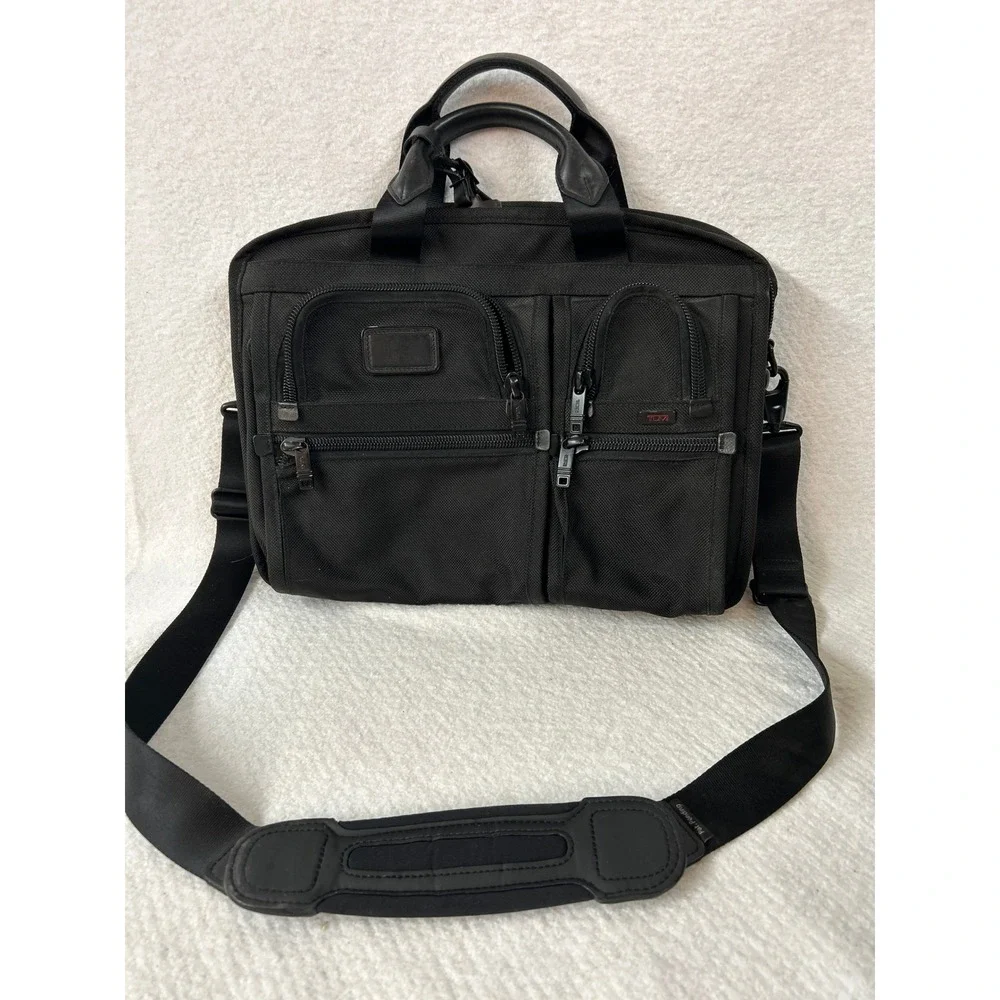 Tumi‎ Black Nylon Laptop Briefcase Business Travel Commuter Bag, Authentic